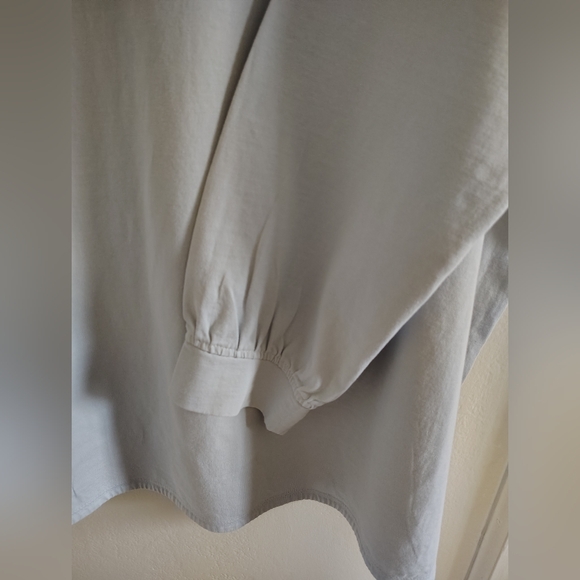 J. Jill Light Dusty Blue Embroidered Neckline Cotton Tunic Top Plus 2X - Picture 4 of 5